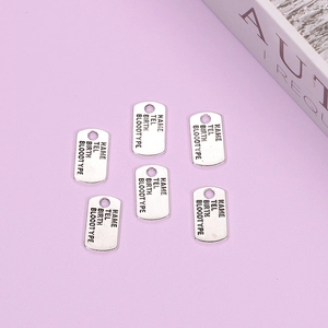 Set of 6 vintage silver military tag pendants with engraved ID fields for DIY jewelry crafts