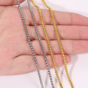 Polished gold and silver stainless steel box chains for DIY jewelry making and crafts