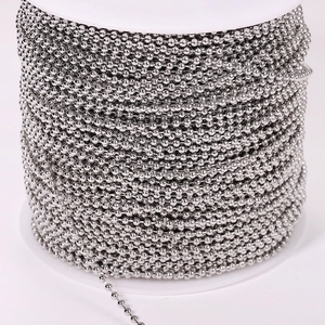 Silberne 304 Edelstahl Kugelkette auf Rolle für DIY Schmuck und Zubehörherstellung