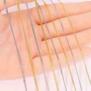 Détail des chaînes gourmettes en acier inoxydable 304 or et argent pour bijoux DIY