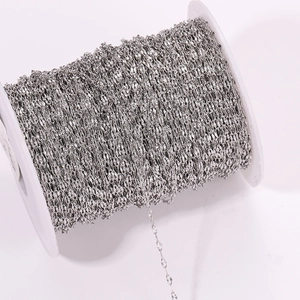 Silver 304 stainless steel sunflower lip chain roll for DIY jewelry making and necklace crafts