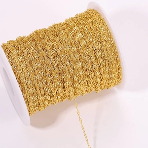 304 stainless steel gold sunflower lip chain roll for DIY jewelry making and necklace