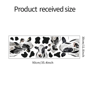 Cow pattern wall stickers layout with dimensions of 30x90cm and realistic cattle graphics