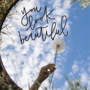 You Look Beautiful Mirror Wall Sticker PVC Removable Decal For Bathroom Dressing Room Home Decor Hand Lettering Style