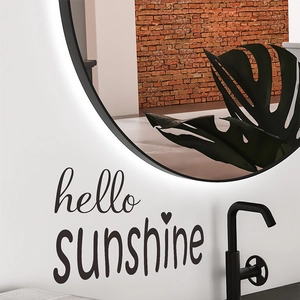 Hello Sunshine cursive wall decal with heart detail for modern home wall decoration