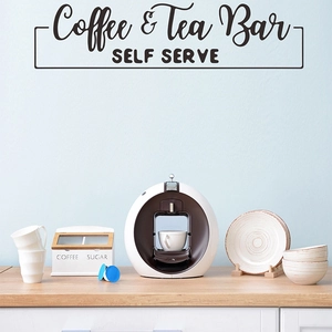 Adesivo murale minimalista Coffee and Tea Bar per decorazione di caffè e cucina