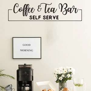 Adesivo murale Coffee and Tea Bar per decorazione cucina o bar caffè moderno