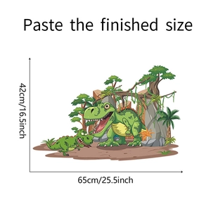 Detail showing cartoon dinosaur wall sticker dimensions 65x42cm for kids bedroom
