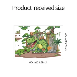 Detailed size specifications for cartoon dinosaur wall stickers measuring 60cm by 40cm