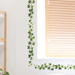 Green hanging ivy vine wall stickers for home living room and bedroom glass window decor