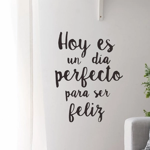 Sticker mural avec citation espagnole pour salon décoration intérieure en vinyle noir mat