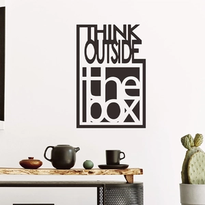 Think Outside The Box PVC Wall Sticker Motivational English Slogan Wall Decal For Office Living Room Home Wall Decoration