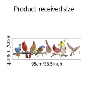 Detailed size layout of bird wall stickers with dimensions 30cm by 98cm for home decor