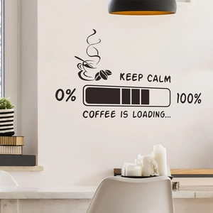Keep Calm Coffee Is Loading wall sticker for kitchen and cafe wall decor