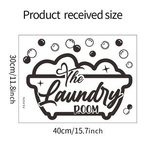 Sticker mural The Laundry Room avec motif baignoire et dimensions 40x30cm