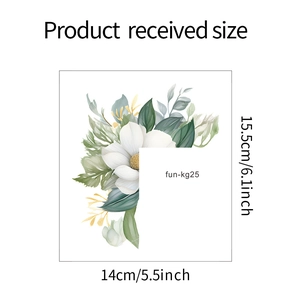 Product received size guide for 14x15.5cm floral light switch wall sticker decoration