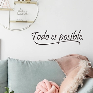 Spanischer Slogan Todo Es Posible Wandtattoo PVC Selbstklebend Abnehmbar Aufkleber Für Wohnzimmer Schlafzimmer Deko