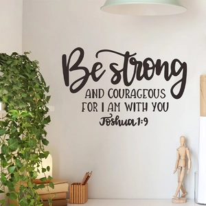 Minimalist Joshua 1:9 Bible verse wall sticker with hand-written artistic calligraphy
