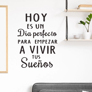 Spanish Quote Wall Sticker Hoy Es Un Dia Perfecto Lettering PVC Wall Decal For Living Room Bedroom Office Home Decor