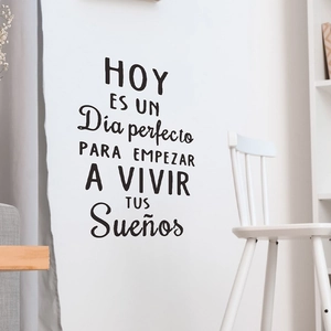 Spanish quote wall sticker for home decor with minimalist black vinyl lettering art