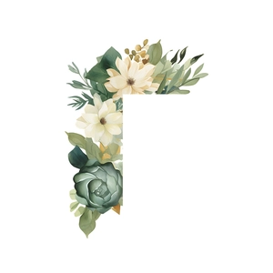 Watercolor green leaves and cream flower wall stickers for bedroom home decoration