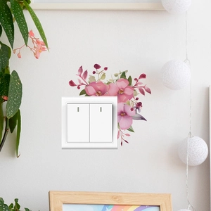 Morning glory flower wall sticker decals for light switch decoration in bedroom