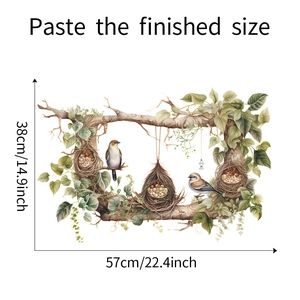Wall decal sticker showing branch and bird nest with dimensions 57x38cm for room decor