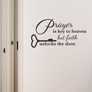 Inspirational English quote wall sticker with heart key design for home wall decor