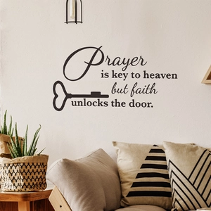 Inspirational English quote wall sticker with heart key for living room home decoration