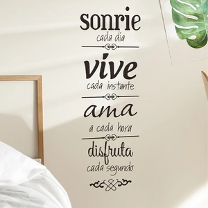 Spanish wall decal with inspirational quotes for bedroom decor with heart patterns