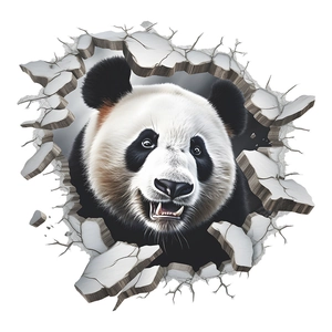 Realistischer 3D Panda Wandaufkleber für kreative Deko in Schlafzimmer und Wohnzimmer