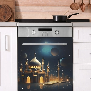 Middle Eastern castle wall sticker with starry sky for kitchen appliance decoration