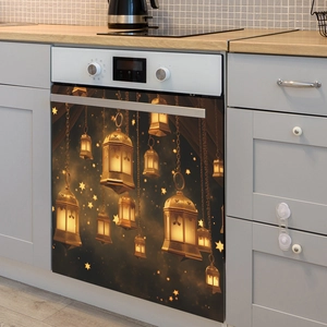 Golden Ramadan lanterns and stars self-adhesive stickers for kitchen cabinet decoration