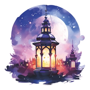 Purple chandelier wall sticker with moon and stars for dreamy home window decoration