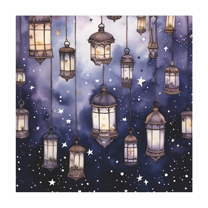 Aesthetic purple chandelier and star wall stickers for kitchen and dining room decor