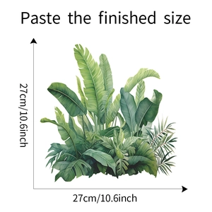 Detail der Monstera-Wandsticker mit Maßen von 27x27cm für die Badezimmerdekoration