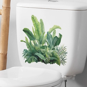 Tropische Monstera Wandsticker mit grünen Blättern für die Badezimmer Dekoration
