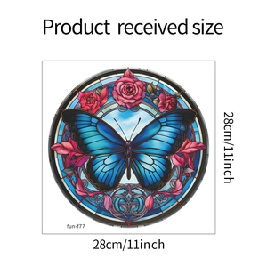 Detailansicht der 28 cm statischen Fensterfolie mit floralem Schmetterlings-Design
