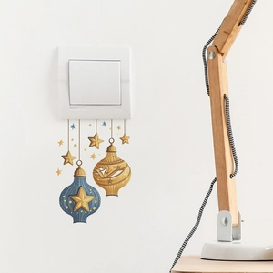 Hanging Middle Eastern lamp wall sticker with stars for switch decor in living room