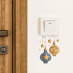Creative Middle Eastern hanging lantern wall stickers with stars for light switch decor