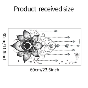 Dettaglio dell'adesivo murale Mandala Lotus con dimensioni 60x30cm per decorazione