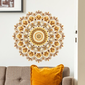 Retro mandala wall sticker with vintage floral pattern for home and window decoration