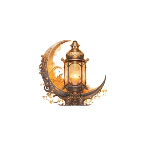 Eid Moon lantern with intricate hollow carvings and warm glowing light for festive decor