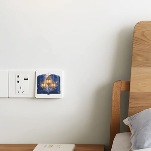 Adesivo murale creativo cielo stellato con lanterne per pannello interruttore luce
