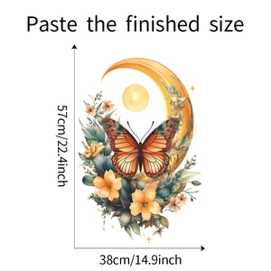 Dimensions du sticker mural fleurs aquarelle et papillons pour chambre à coucher