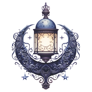 Lampada a sospensione vintage a mezzaluna con intagli intricati e calda luce gialla