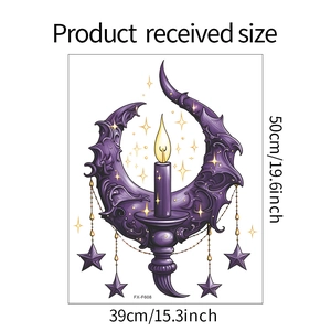 Detail showing the product received size of the creative moon candle wall sticker
