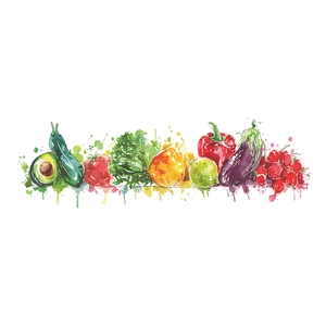 Creative watercolor fruit and vegetable wall decals for kitchen and dining room decor