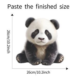 Detail of 26cm cute giant panda window sticker showing realistic fur texture and dimensions