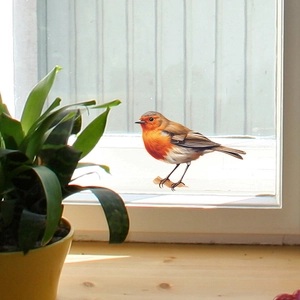 Robin bird window decal static cling decoration for home glass panels and window protection